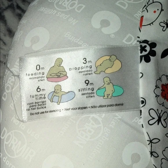 Boppy Nursing Pillow with White and Cream Pattern - Picture 5 of 6